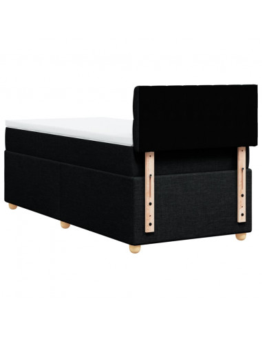 Giroletto a Molle con Materasso Nero 90x190 cm in Tessuto