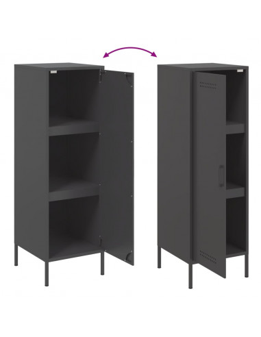 Credenza Nera 36x39x113 cm in Acciaio