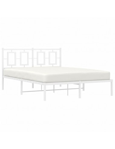 Giroletto con Testiera Metallo Bianco 140x200 cm