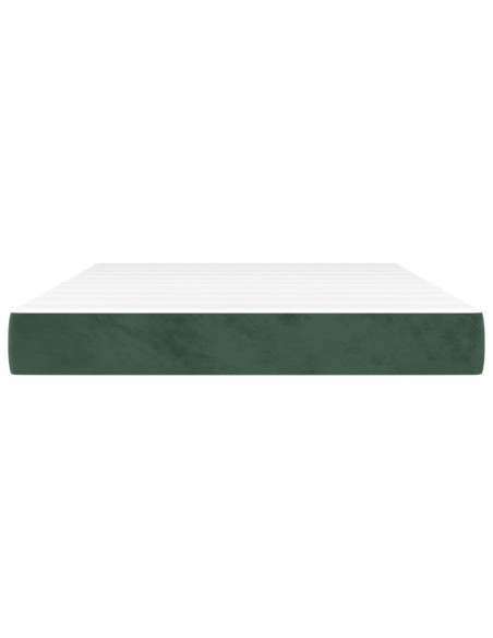 Materasso a Molle Verde Scuro 140x200x20 cm in Velluto