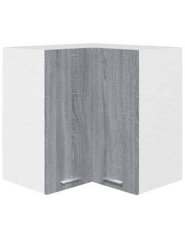 Mobile Pensile Angolo Grigio Sonoma 57x57x60 Legno Multistrato