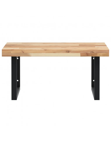 Ripiano a Parete per Lavabo in Acciaio e Massello di Acacia