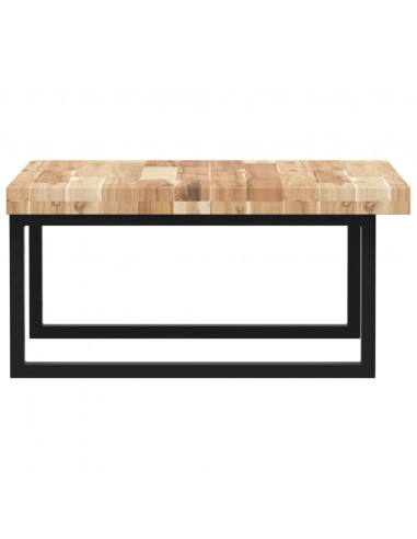 Ripiano a Parete per Lavabo in Acciaio e Massello di Acacia