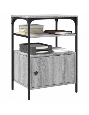 Supporto Stampante 3 Piani Grigio Sonoma 50x40x76cm Multistrato