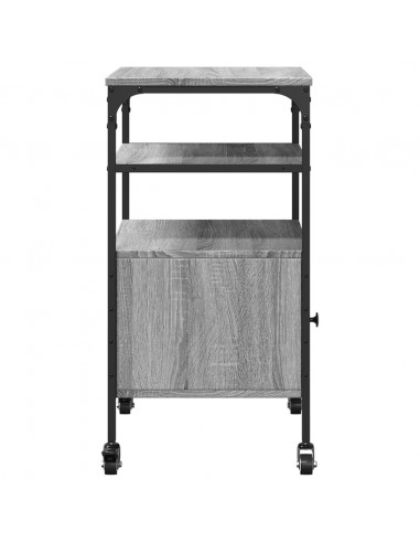 Supporto Stampante 3 Piani Grigio Sonoma 50x40x76cm Multistrato