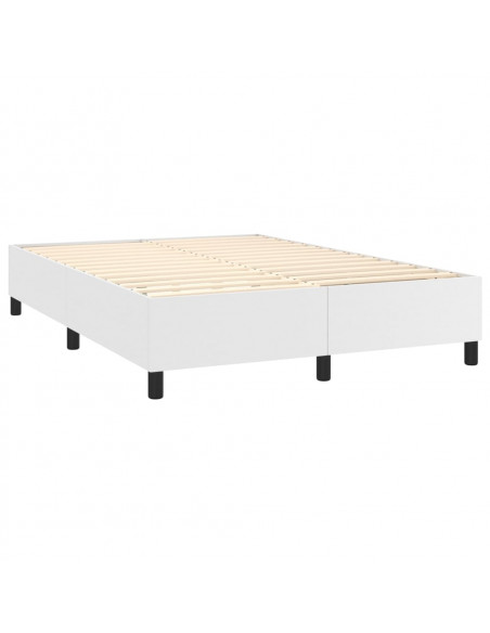 Giroletto Molle con Materasso e LED Bianco 140x190cm Similpelle