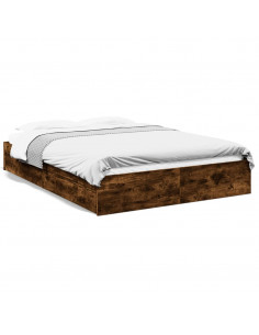 Giroletto con Cassetti Rovere Fumo 160x200 cm Legno Multistrato 2