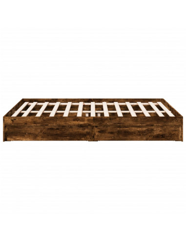 Giroletto con Cassetti Rovere Fumo 160x200 cm Legno Multistrato