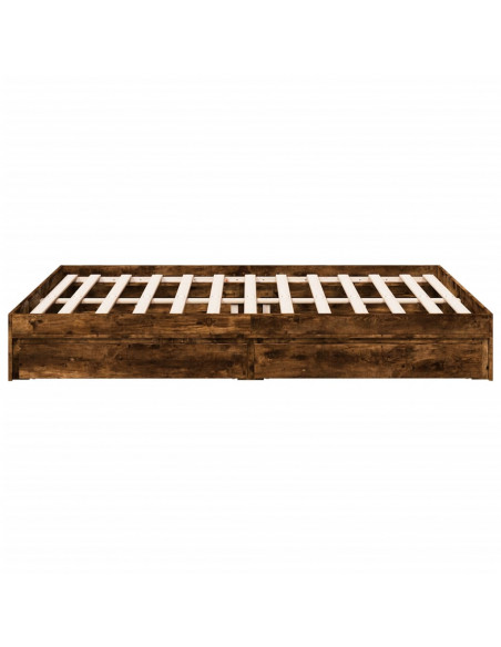 Giroletto con Cassetti Rovere Fumo 160x200 cm Legno Multistrato