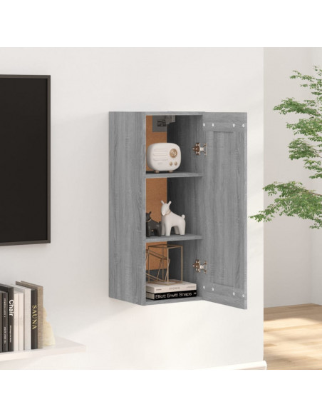 Mobile Pensile Grigio Sonoma 35x34x90 cm in Legno Multistrato