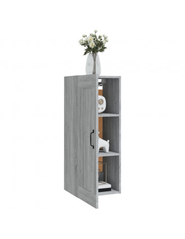 Mobile Pensile Grigio Sonoma 35x34x90 cm in Legno Multistrato