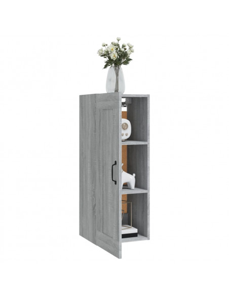 Mobile Pensile Grigio Sonoma 35x34x90 cm in Legno Multistrato