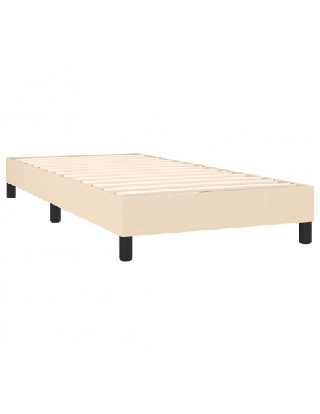 Letto a Molle con Materasso e LED Crema 90x200 cm in Tessuto