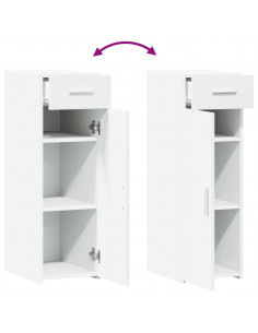 Credenza Bianca 30x42,5x93 cm in Legno Multistrato 2