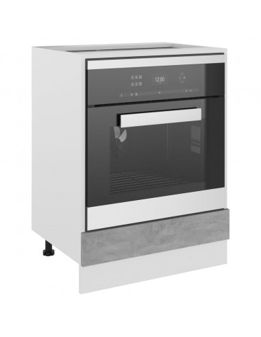 Mobile per Forno Grigio Cemento 60x46x81,5 cm Legno Multistrato