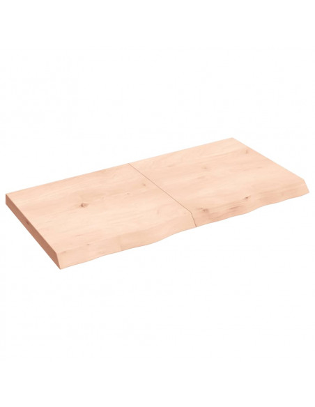 Piano Bagno 120x60x(2-6) cm in Legno Massello Non Trattato