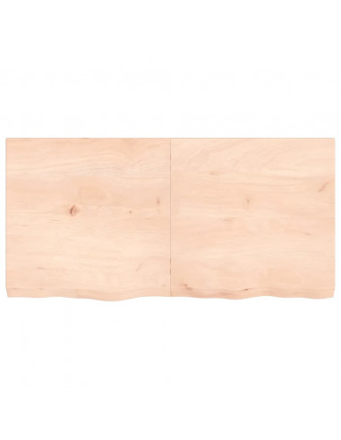 Piano Bagno 120x60x(2-6) cm in Legno Massello Non Trattato