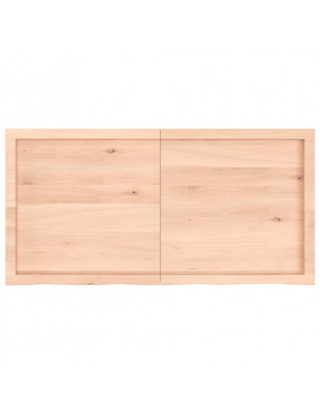 Piano Bagno 120x60x(2-6) cm in Legno Massello Non Trattato
