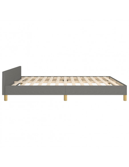 Giroletto con Testiera Grigio Scuro 180x200 cm in Tessuto
