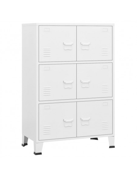 Armadio Classificatore Industriale Bianco 75x40x115 cm Metallo