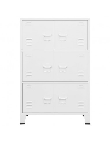 Armadio Classificatore Industriale Bianco 75x40x115 cm Metallo