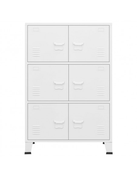 Armadio Classificatore Industriale Bianco 75x40x115 cm Metallo