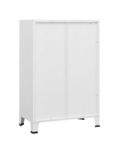 Armadio Classificatore Industriale Bianco 75x40x115 cm Metallo