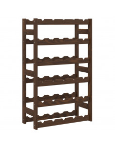 Portabottiglie per 30 Bottiglie Marrone Legno Massello di Pino 2