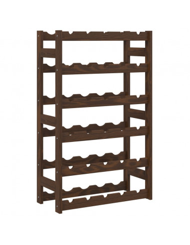 Portabottiglie per 30 Bottiglie Marrone Legno Massello di Pino