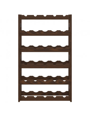 Portabottiglie per 30 Bottiglie Marrone Legno Massello di Pino