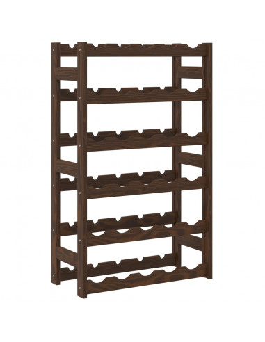 Portabottiglie per 30 Bottiglie Marrone Legno Massello di Pino