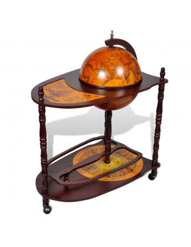 Bar a Globo Portavini Supporto in Legno Eucalipto Autoportante