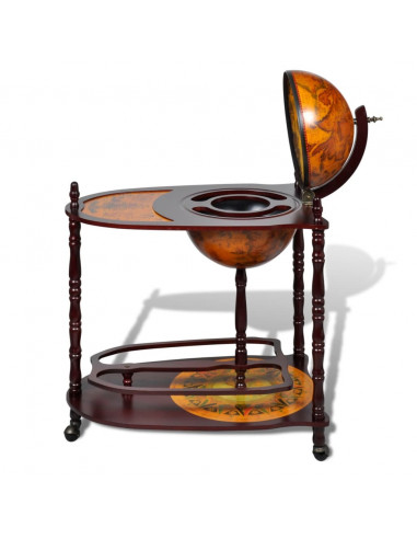 Bar a Globo Portavini Supporto in Legno Eucalipto Autoportante