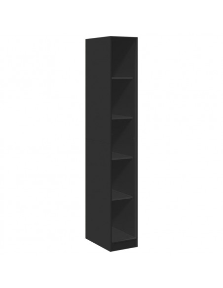 Armadio Nero 30x50x200 cm in Legno Multistrato