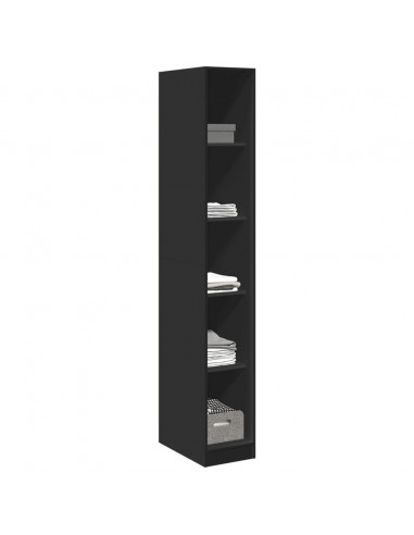 Armadio Nero 30x50x200 cm in Legno Multistrato