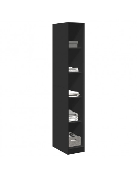 Armadio Nero 30x50x200 cm in Legno Multistrato