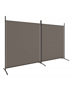 Divisorio a 2 Pannelli Antracite 348x180 cm Tessuto 2