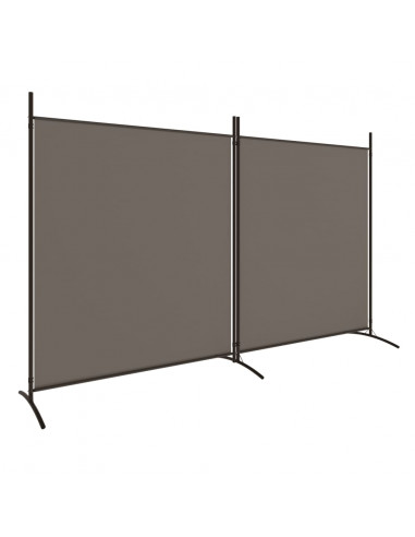 Divisorio a 2 Pannelli Antracite 348x180 cm Tessuto