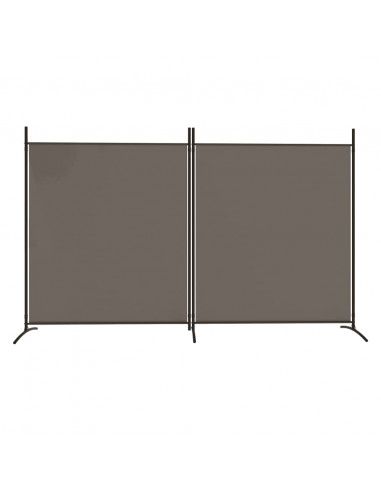 Divisorio a 2 Pannelli Antracite 348x180 cm Tessuto