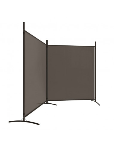 Divisorio a 2 Pannelli Antracite 348x180 cm Tessuto