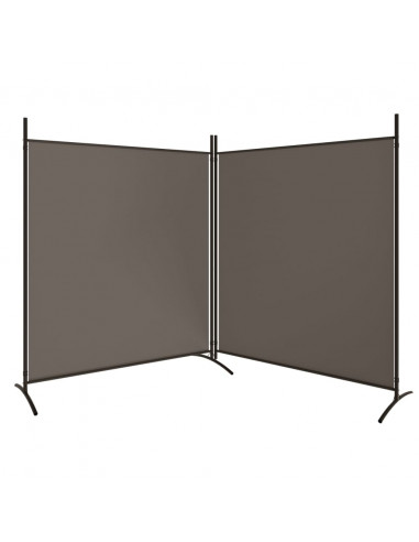 Divisorio a 2 Pannelli Antracite 348x180 cm Tessuto