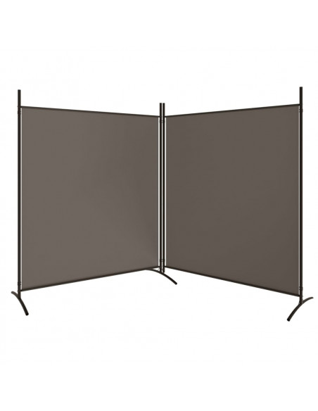 Divisorio a 2 Pannelli Antracite 348x180 cm Tessuto