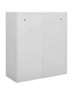 Armadio per Ufficio Grigio Chiaro 90x40x102 cm in Acciaio 2