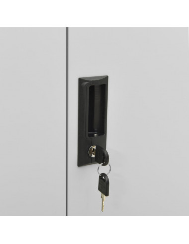Armadio per Ufficio Grigio Chiaro 90x40x102 cm in Acciaio