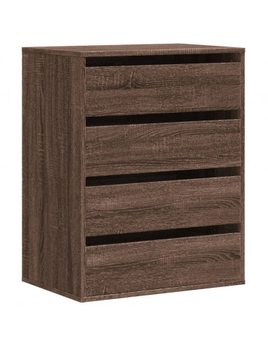 Cassettiera Angolo Rovere Marrone 60x41x76cm Legno Multistrato