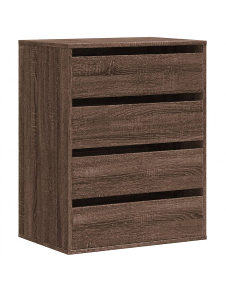 Cassettiera Angolo Rovere Marrone 60x41x76cm Legno Multistrato