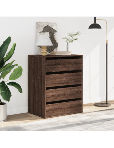 Cassettiera Angolo Rovere Marrone 60x41x76cm Legno Multistrato