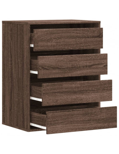 Cassettiera Angolo Rovere Marrone 60x41x76cm Legno Multistrato