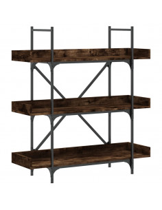 Libreria 3 Ripiani Rovere Fumo 100x33x108,5cm Legno Multistrato 2