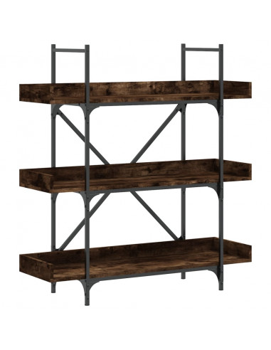 Libreria 3 Ripiani Rovere Fumo 100x33x108,5cm Legno Multistrato